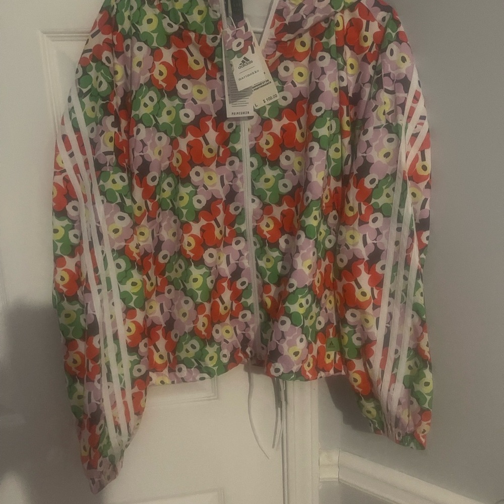 Adidas Floral Windbreaker Jacket